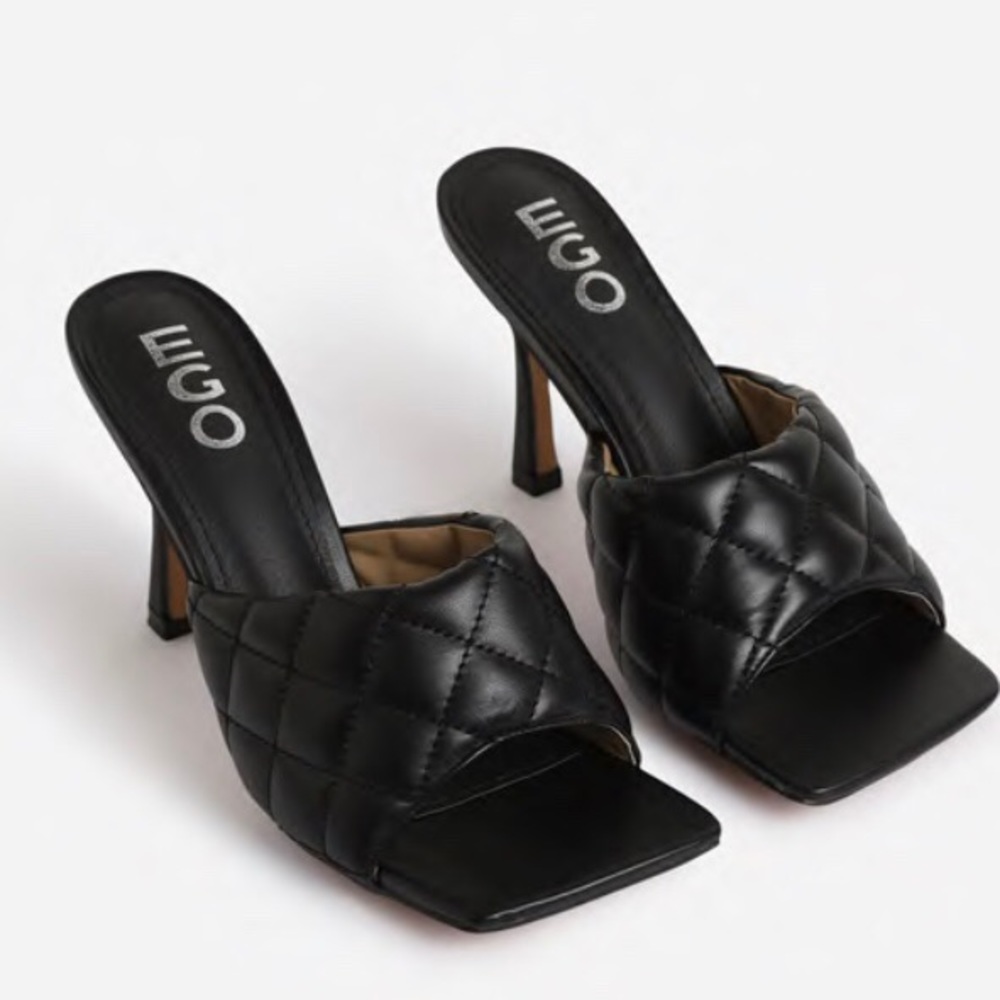 Black Bottega Veneta Ego Shoes inspired heels